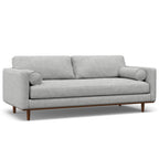 89" Gray Upholstered Sofa With Ottoman And Toss Pillows