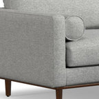 89" Gray Upholstered Sofa With Ottoman And Toss Pillows