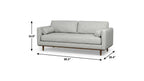 89" Gray Upholstered Sofa With Ottoman And Toss Pillows