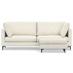 90" Cream Upholstered Sofa With Ottoman And Toss Pillows