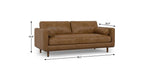 89" Brown Leather Sofa With Ottoman And Toss Pillows