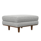 33" Gray And Brown Polyester Blend Cocktail Ottoman