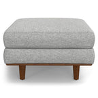 33" Gray And Brown Polyester Blend Cocktail Ottoman
