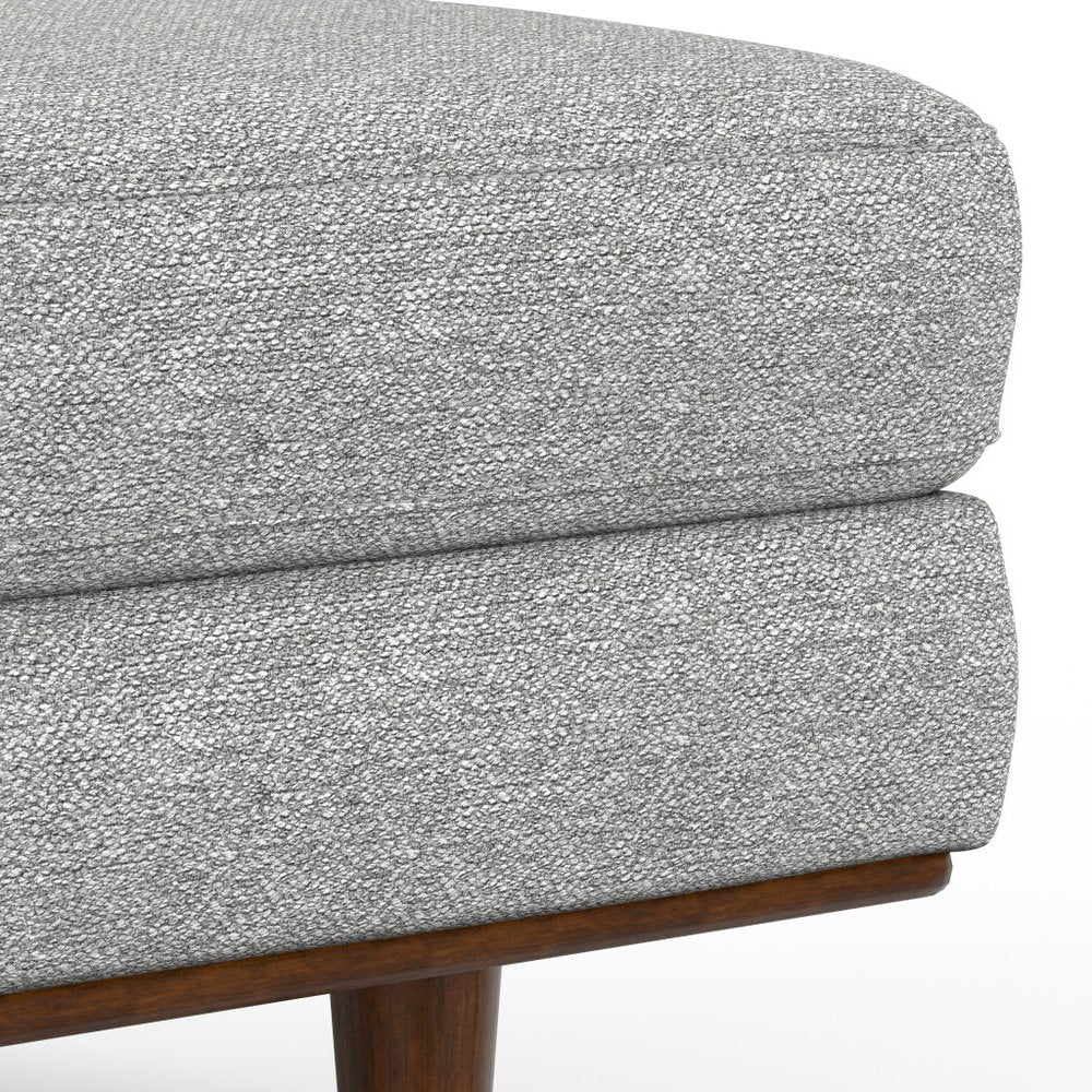 33" Gray And Brown Polyester Blend Cocktail Ottoman