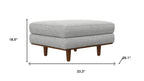33" Gray And Brown Polyester Blend Cocktail Ottoman