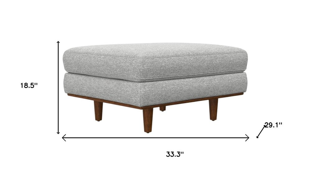 33" Gray And Brown Polyester Blend Cocktail Ottoman