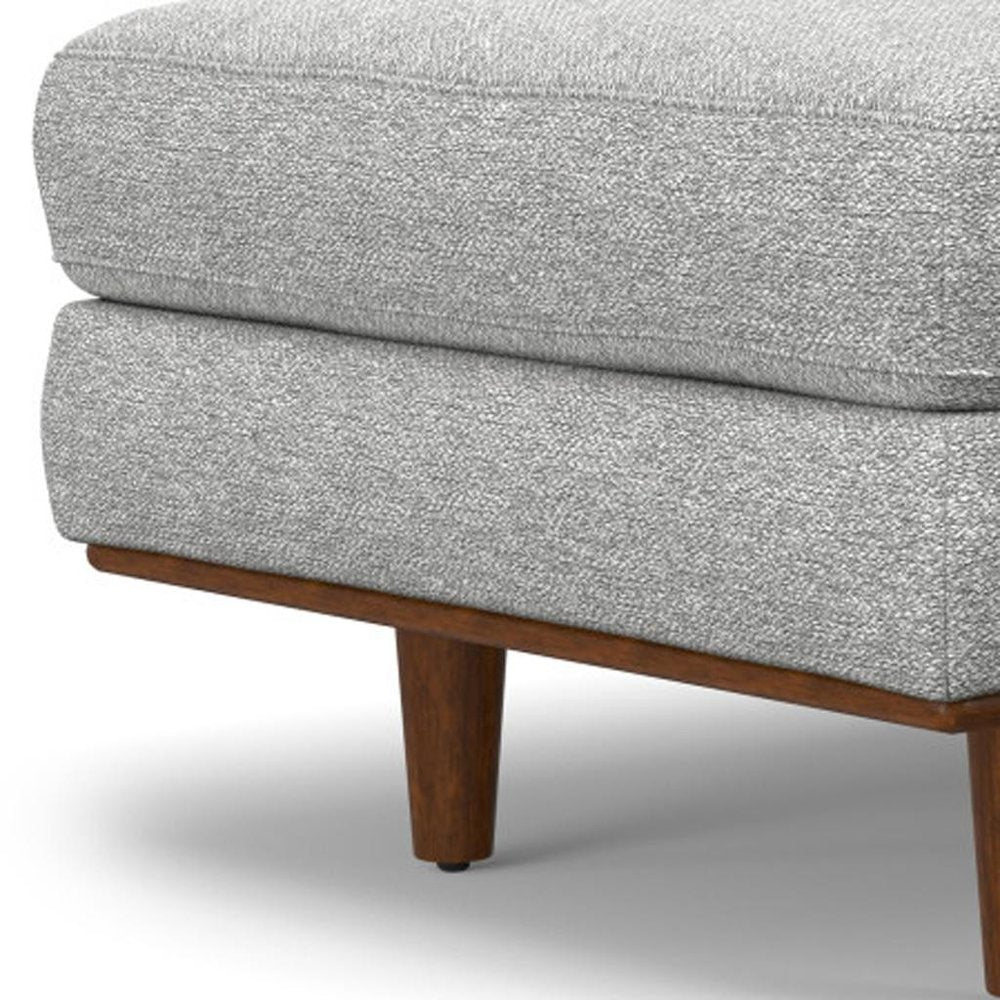 33" Gray And Brown Polyester Blend Cocktail Ottoman