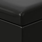 48" Black and Dark Brown Faux Leather and Solid Wood Upholstered Storage Bench With Flip Top