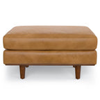 33" Brown Genuine Leather Cocktail Ottoman
