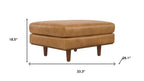 33" Brown Genuine Leather Cocktail Ottoman