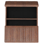 36" Chocolate And Espresso Faux Leather Ottoman With Storage