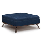 36" Brown Faux Leather Ottoman With Storage