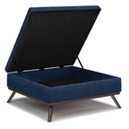 36" Brown Faux Leather Ottoman With Storage