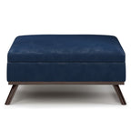 36" Brown Faux Leather Ottoman With Storage