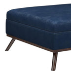 36" Brown Faux Leather Ottoman With Storage