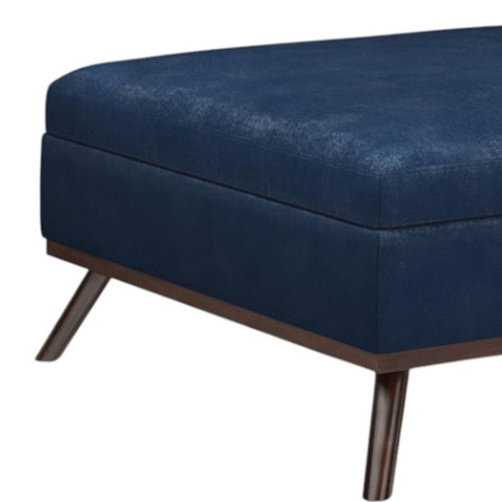 36" Brown Faux Leather Ottoman With Storage