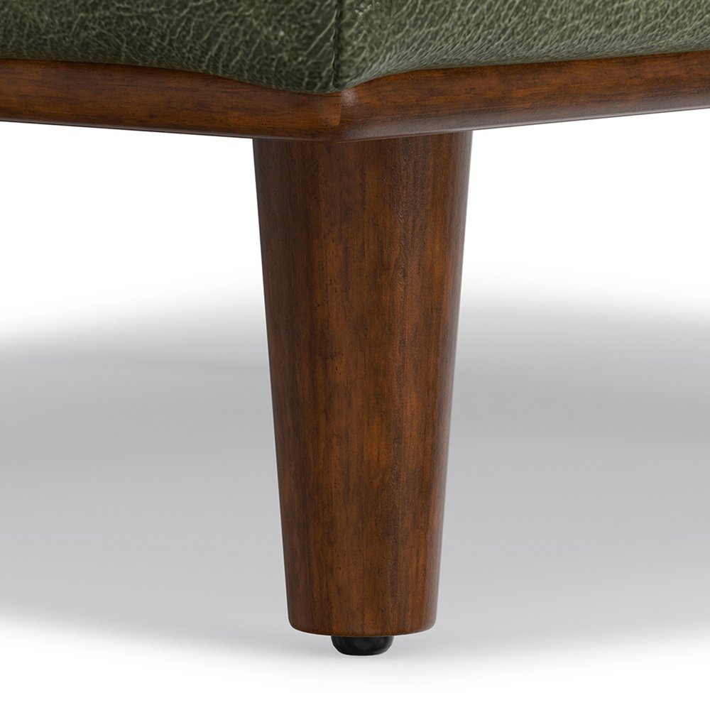 49" Sienna And Brown Genuine Leather Cocktail Ottoman