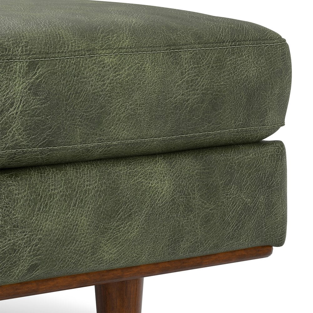 49" Sienna And Brown Genuine Leather Cocktail Ottoman