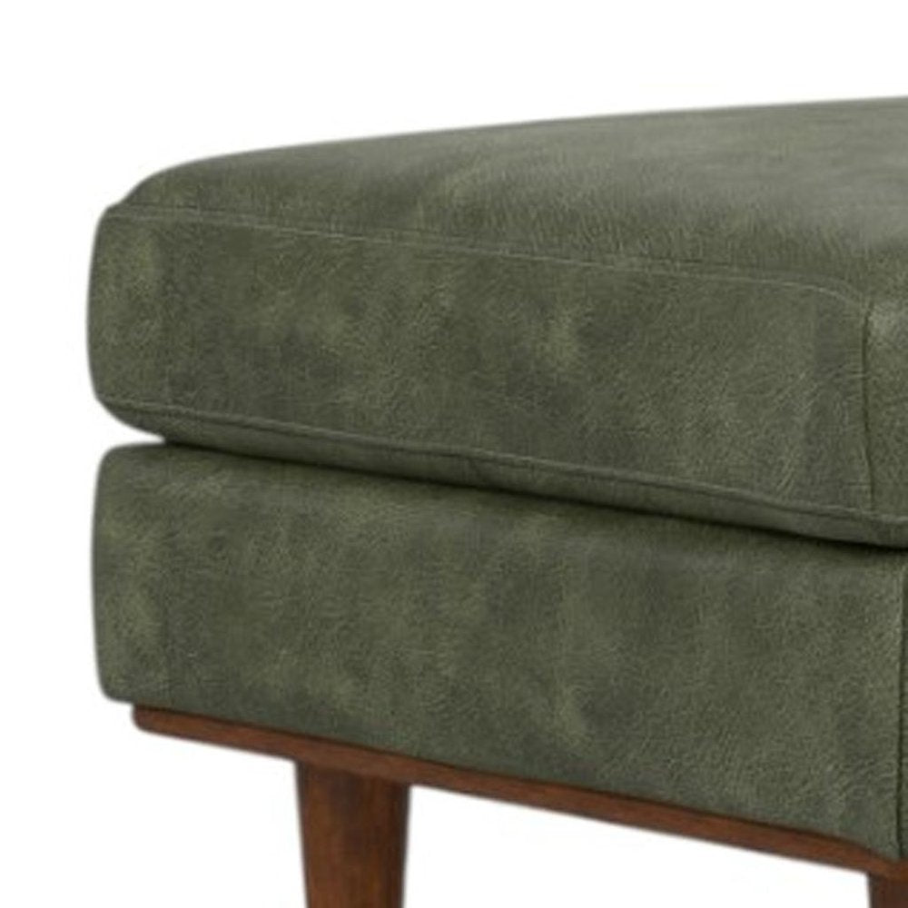 49" Sienna And Brown Genuine Leather Cocktail Ottoman