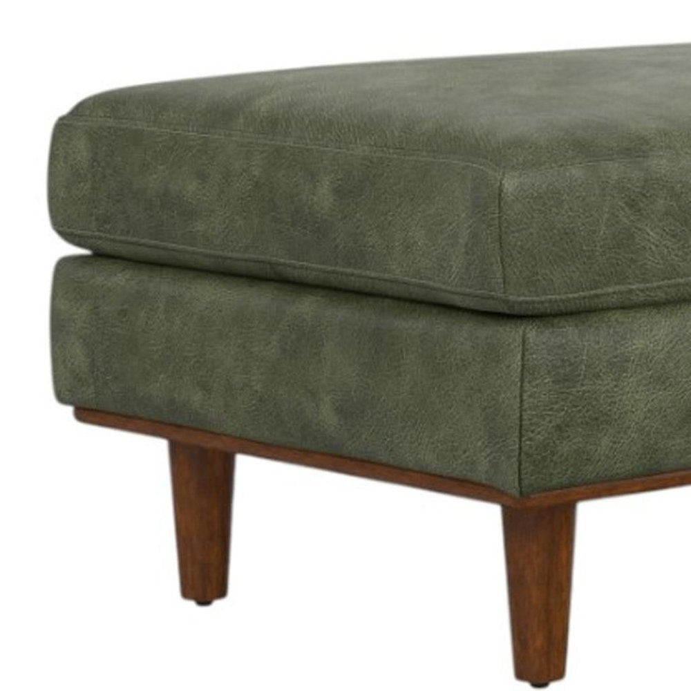 49" Sienna And Brown Genuine Leather Cocktail Ottoman