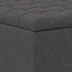 30" Slate Gray And Brown Upholstery Tufted Ottoman With Storage