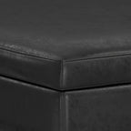 40" Black And Brown Faux Leather Ottoman With Storage