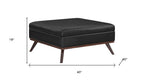40" Black And Brown Faux Leather Ottoman With Storage