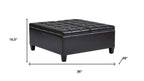 36" Brown And Espresso Faux Leather Tufted Ottoman With Storage