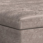 40" Black And Brown Faux Leather Ottoman With Storage