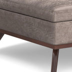 40" Black And Brown Faux Leather Ottoman With Storage