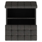 30" Slate Gray And Brown Upholstery Tufted Ottoman With Storage