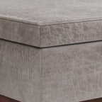 42" Taupe And Brown Faux Leather Ottoman With Storage