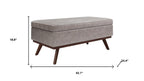 42" Taupe And Brown Faux Leather Ottoman With Storage