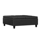 40" Black Faux Leather Tufted Ottoman With Storage