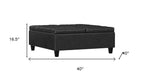 40" Black Faux Leather Tufted Ottoman With Storage