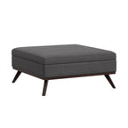 40" Natural And Brown Upholstery Ottoman With Storage