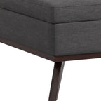 40" Natural And Brown Upholstery Ottoman With Storage