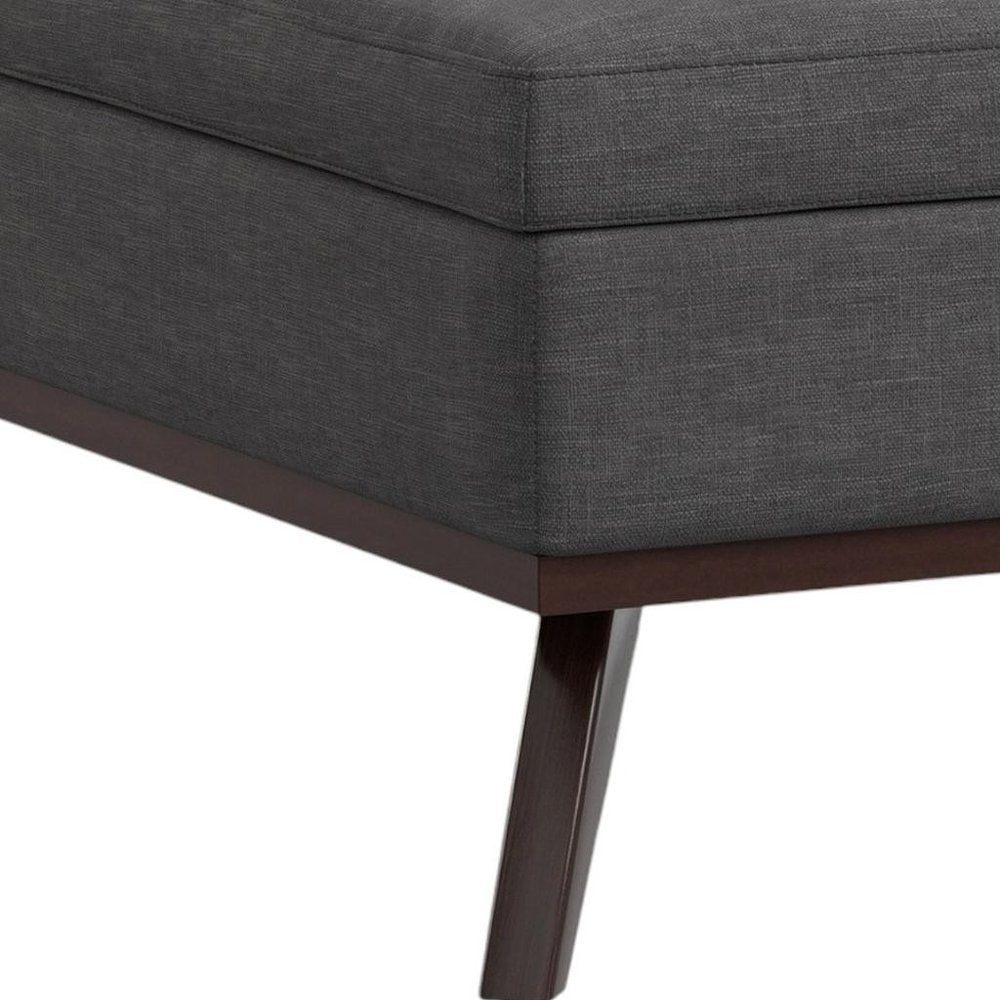 40" Natural And Brown Upholstery Ottoman With Storage