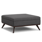 40" Natural And Brown Upholstery Ottoman With Storage