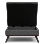 40" Natural And Brown Upholstery Ottoman With Storage