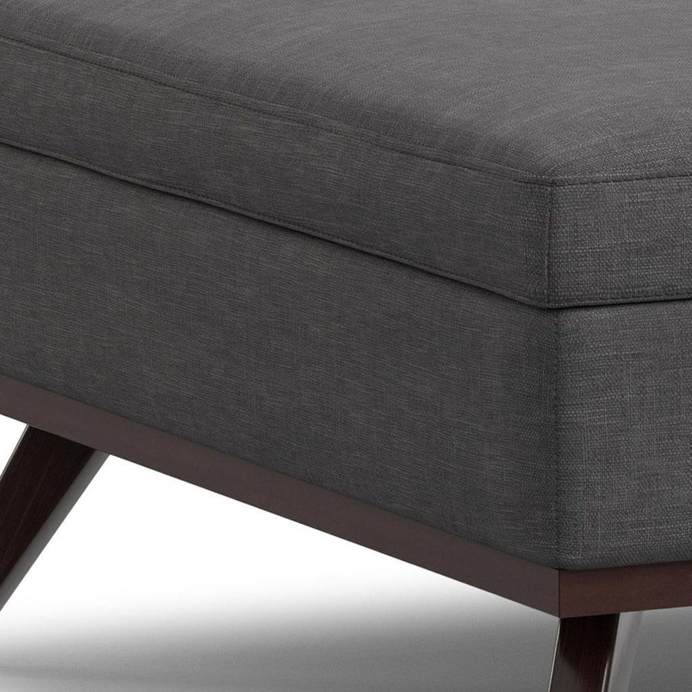 40" Natural And Brown Upholstery Ottoman With Storage