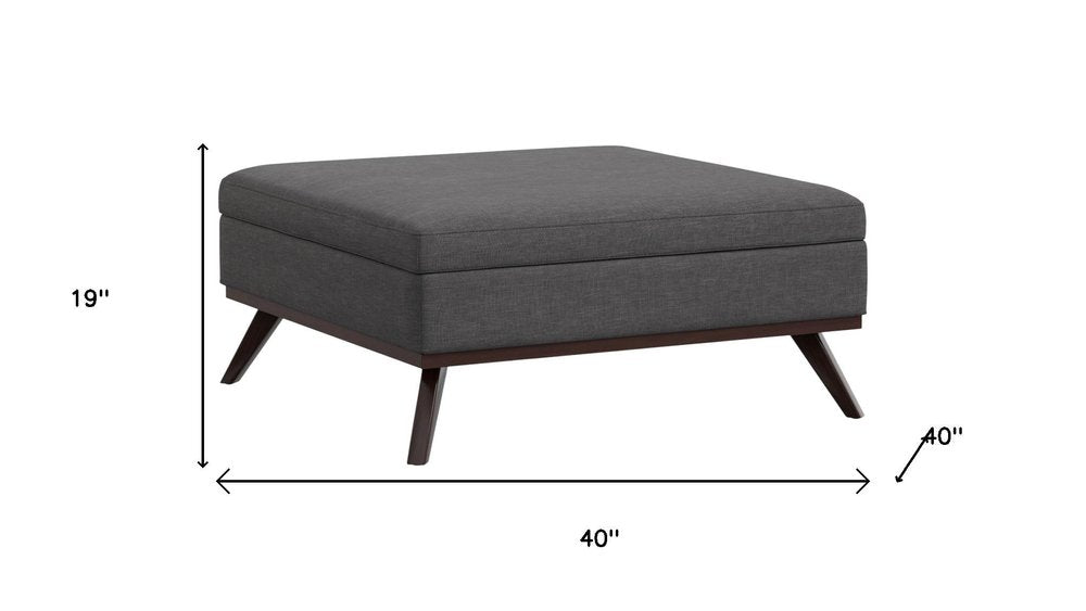 40" Natural And Brown Upholstery Ottoman With Storage