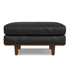 33" Brown Genuine Leather Cocktail Ottoman