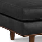 33" Brown Genuine Leather Cocktail Ottoman