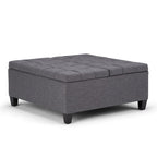 36" Ebony And Espresso Upholstery Tufted Ottoman With Storage
