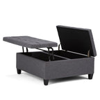 36" Ebony And Espresso Upholstery Tufted Ottoman With Storage
