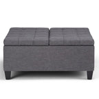 36" Ebony And Espresso Upholstery Tufted Ottoman With Storage