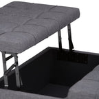 36" Ebony And Espresso Upholstery Tufted Ottoman With Storage