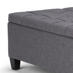 36" Ebony And Espresso Upholstery Tufted Ottoman With Storage