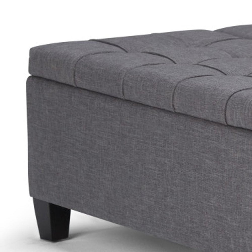 36" Ebony And Espresso Upholstery Tufted Ottoman With Storage